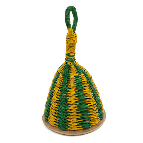 Green and yellow Ghanian basket rattle