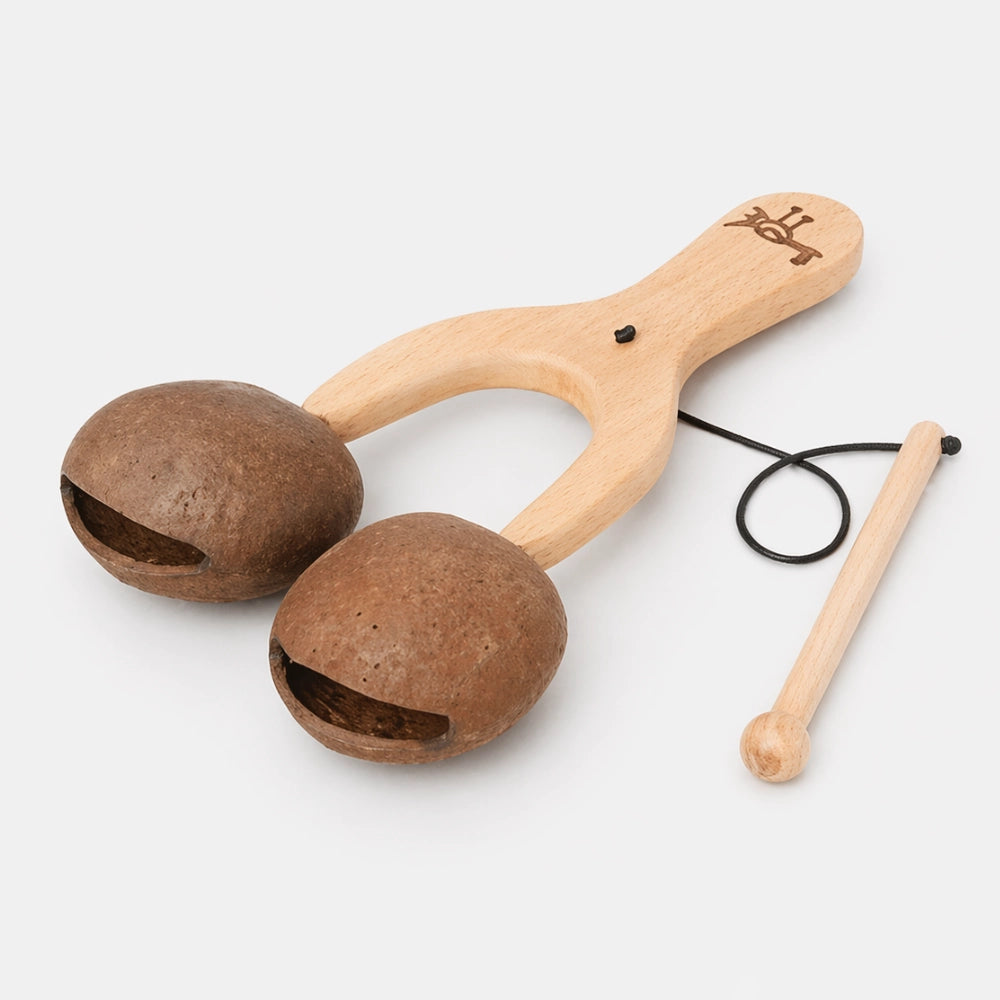 wooden husk agogo instrument 