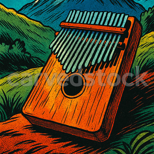 Kalimba – Mountain Comic Style (Stock Image)