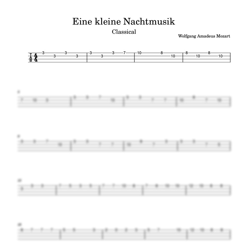 Mozart Eine kleine Nachtmusik ukulele preview