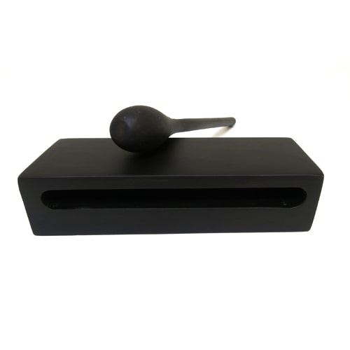 black solid wood tone block with matching beater 