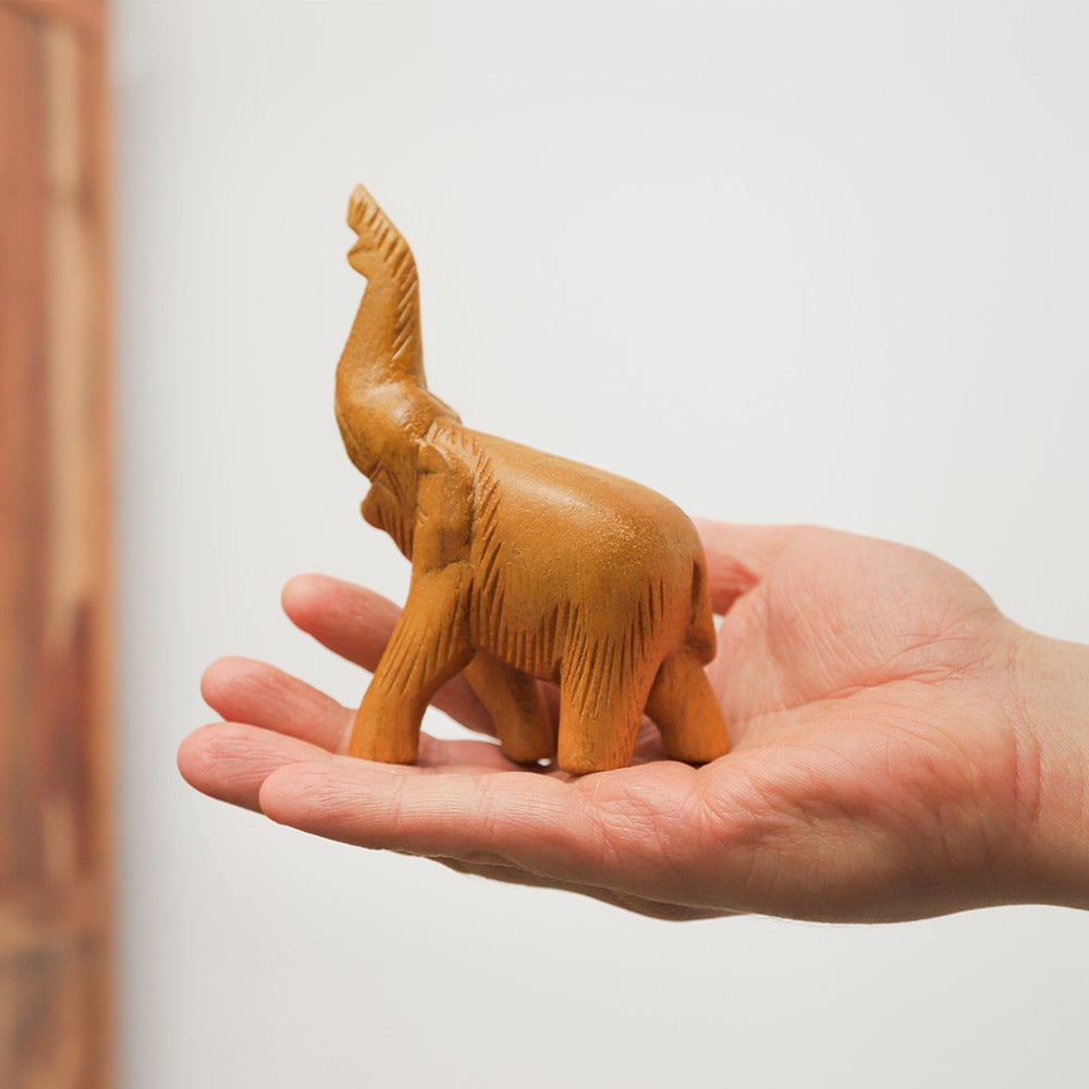 Handheld wooden Noisy Elephant whistle, eco-friendly and fun. Produces a quirky sound when blown through, symbolizing strength and power. 
