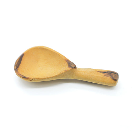 Classic olive wood spice spoon top