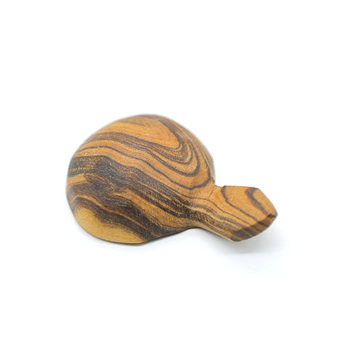 large scoop olive wood spice spoon bottom