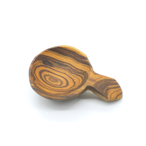large scoop olive wood spice spoon top