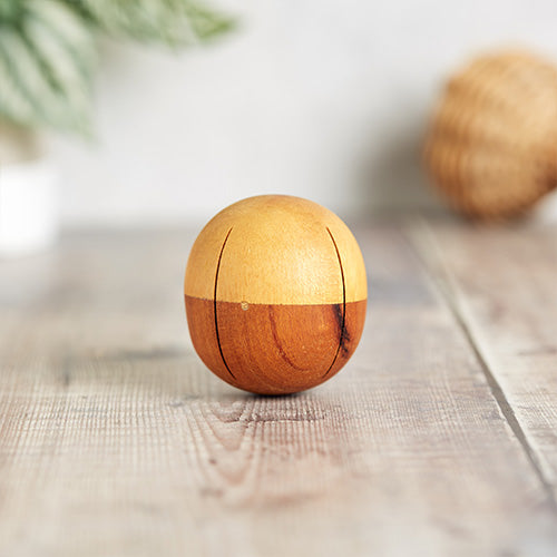 jackfruit wood two tone wood ball with slits for sound amplification 