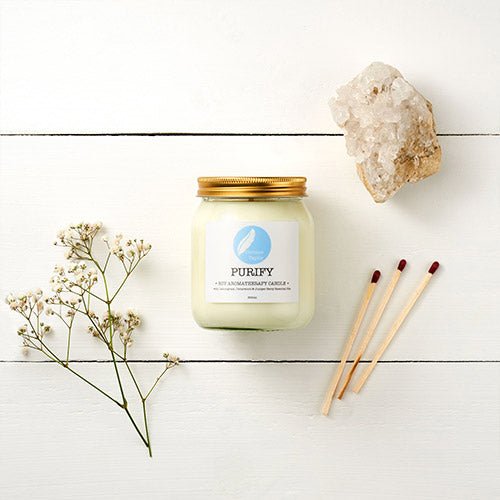 Purify aromatherapy soy wax candle with elements