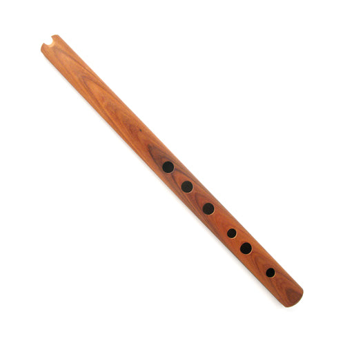 Wooden Quena flute with white background