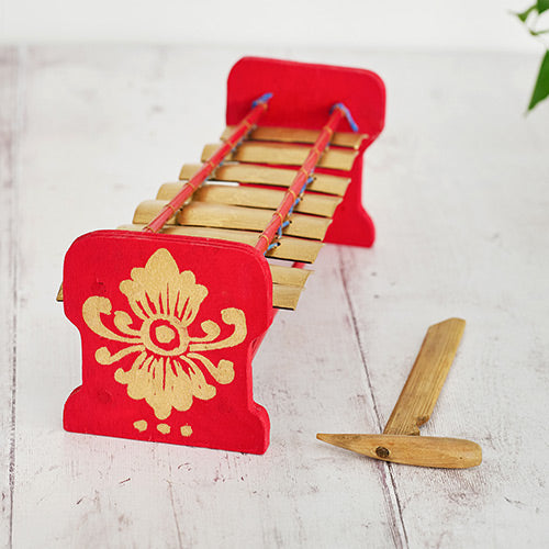 Hand Painted Gamelan brass chimes with hammer beater