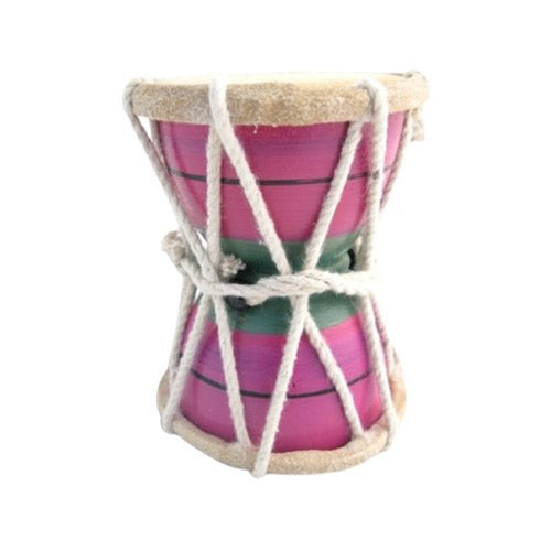 Pink and green small indian damaru drum lord shiva