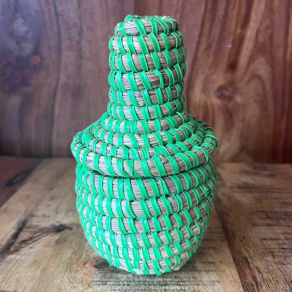 Green African Senegalese Basket Pot