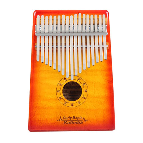 front of curly maple thumb piano kalimba from gecko