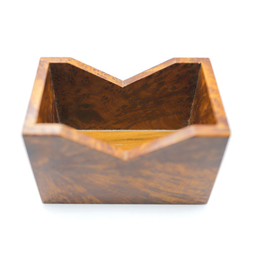 Above the thuya wood business card holder without business cards