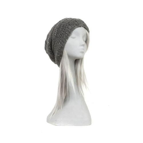 grey slouched wool beanie 