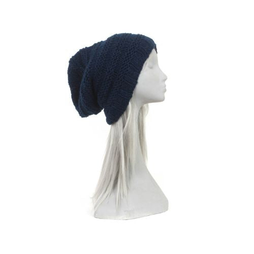 blue slouched beanie