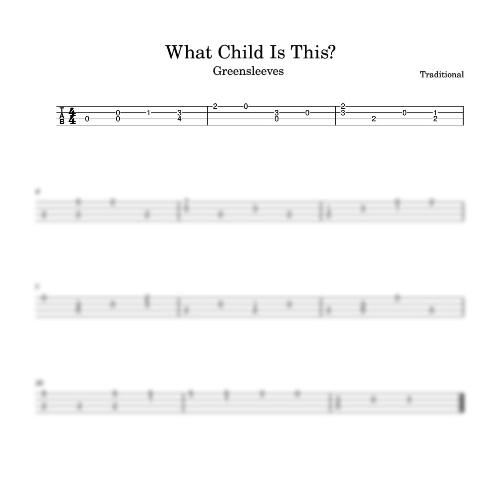 Sheet music for 'What Child Is This?' by Greensleeves on a white background