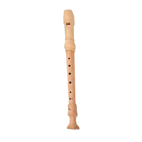 front view of wooden recorder 