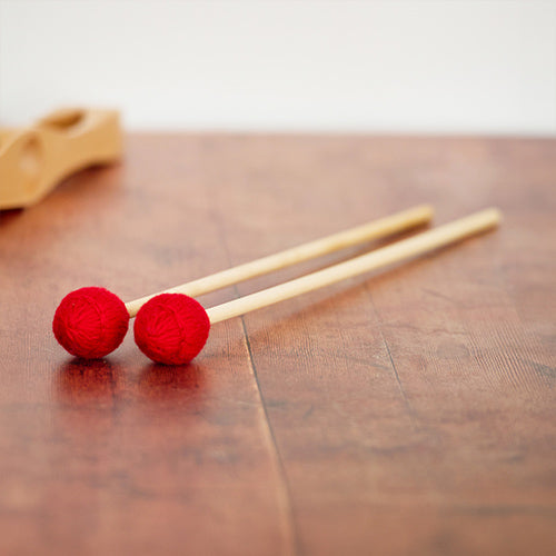 Pair of natural wool xylophone beaters