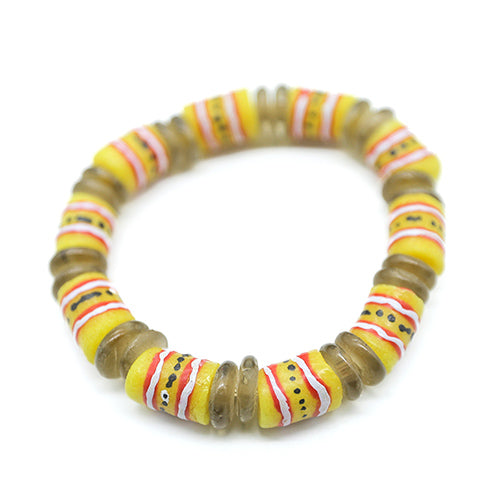 Yellow recycled glass bracelet