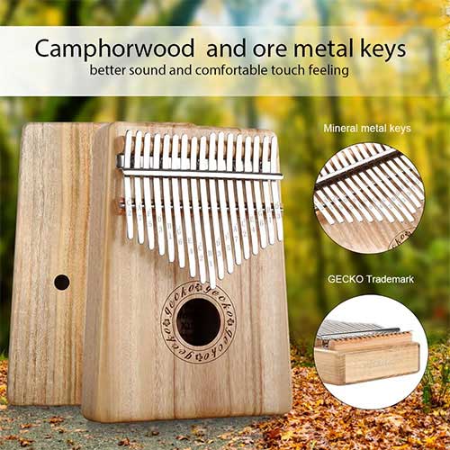 Solid camphor wood box type kalimab with metal keys made by Gecko 
