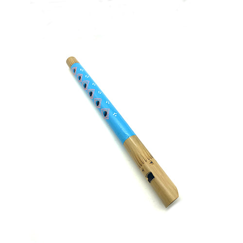 dark blue pastel coloured hand painted bamboo flute recorder