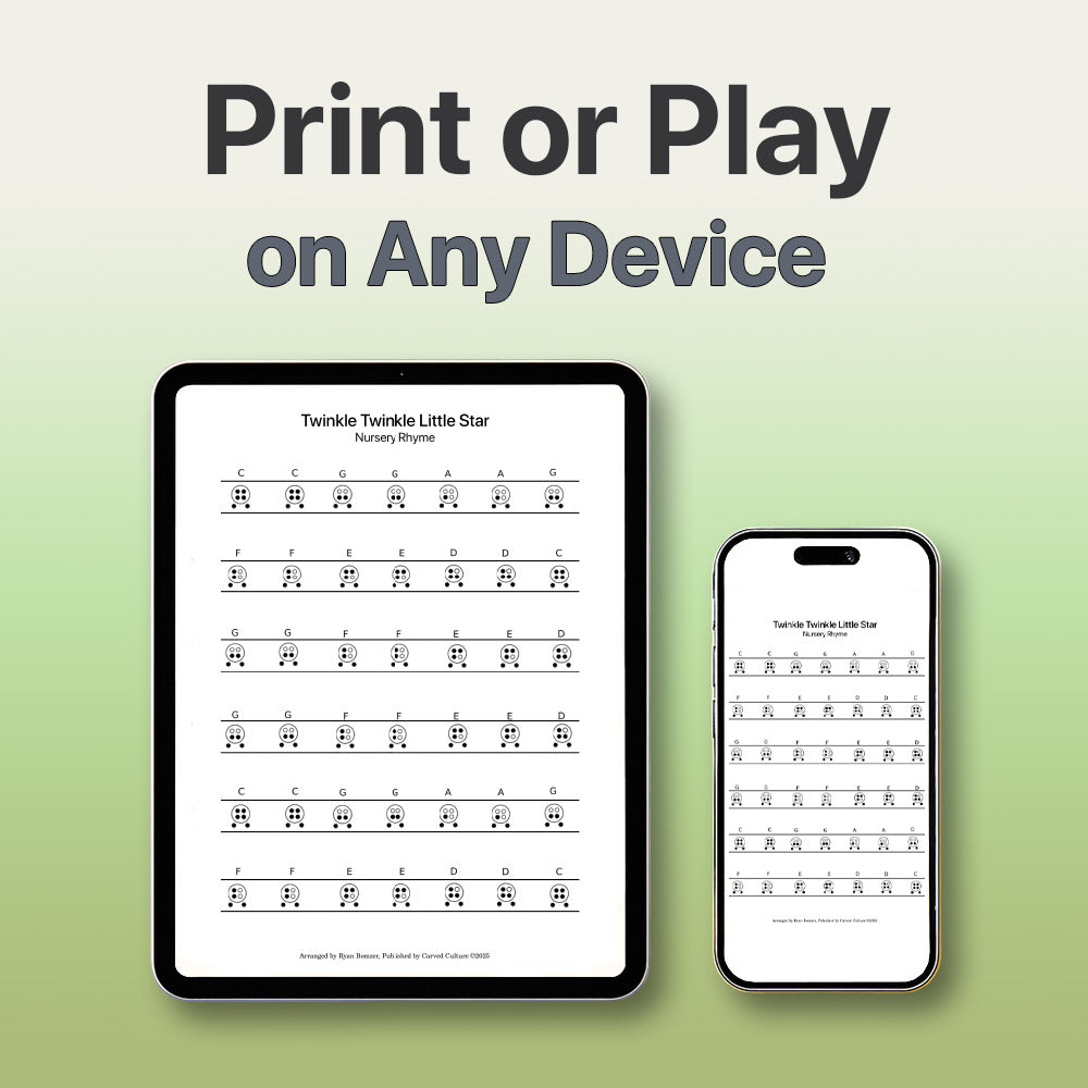 Jingle Bells - 6 Hole Ocarina Tab