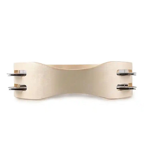 Solid wood rebana tambourine with tambour bells