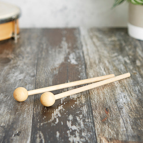 two hardwood mallets