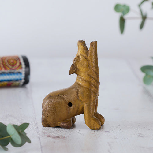 Solid Wood Howling Wolf Whistle