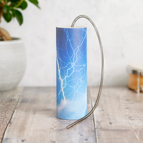 Kanji thunder drum with blue lightning design 
