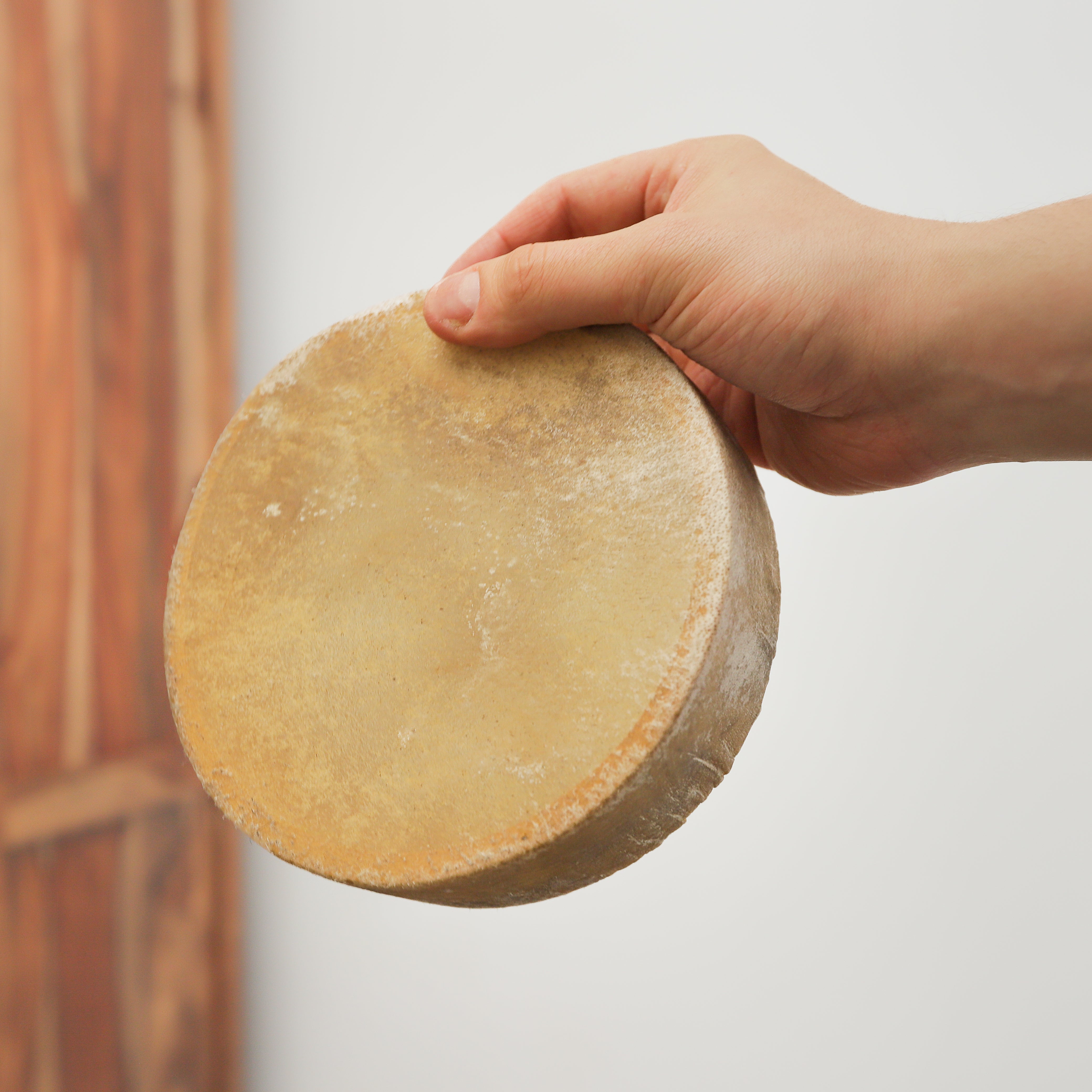 Small four inch khenji cow hide shamanic drum