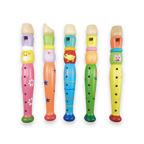 wooden painted kids flute