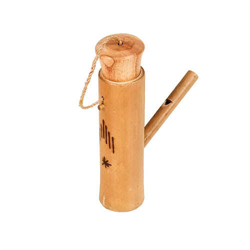 solid bamboo kubu bird water whistle with abstract design