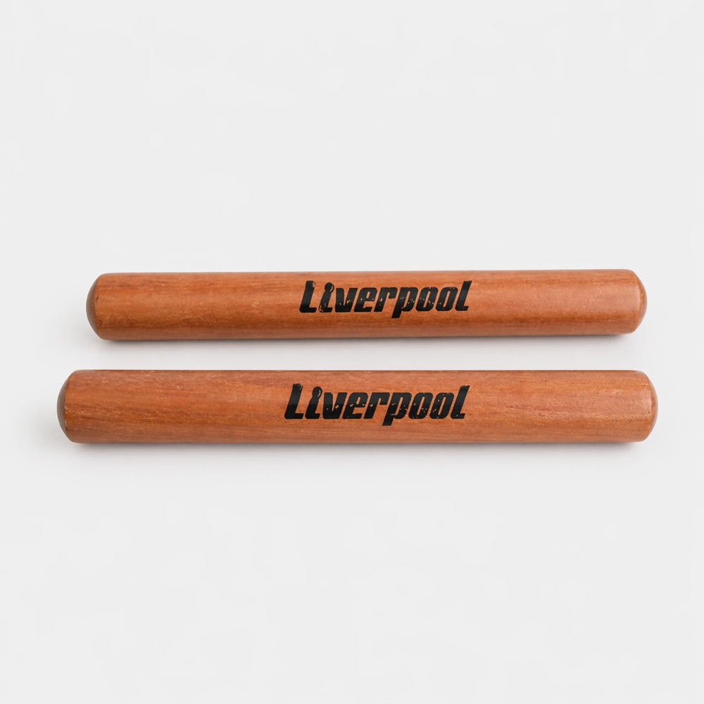 Wooden Claves Pair with 'Liverpool' Text