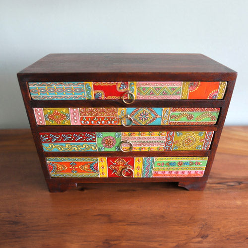 Front view of sustainable mango wood chest