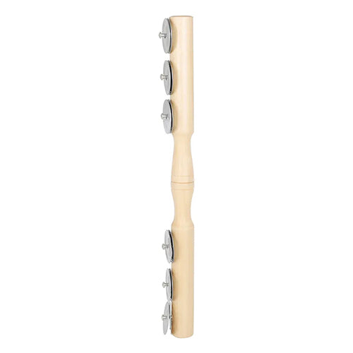 side shot of tambourine stick
