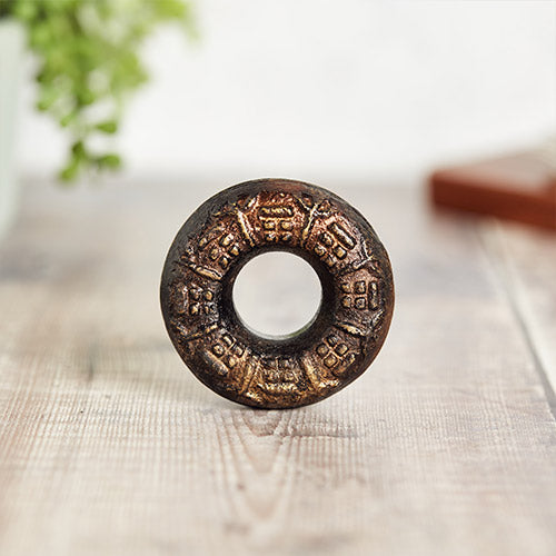 Black meo ring finger bell with symbols