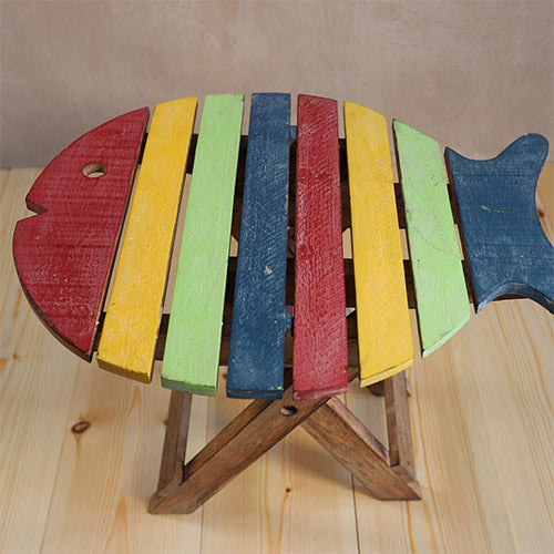 Multicoloured rainbow fish stool 