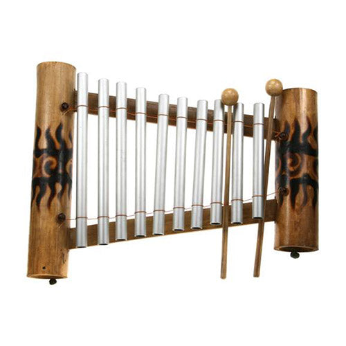 10 note bamboo frame mettalophone chimes with two beaters