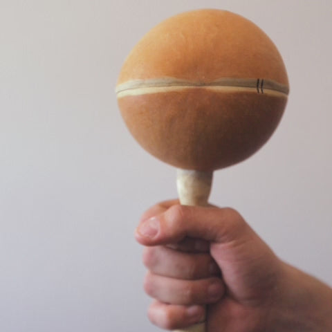 large gourd on stick shaker sound demo 