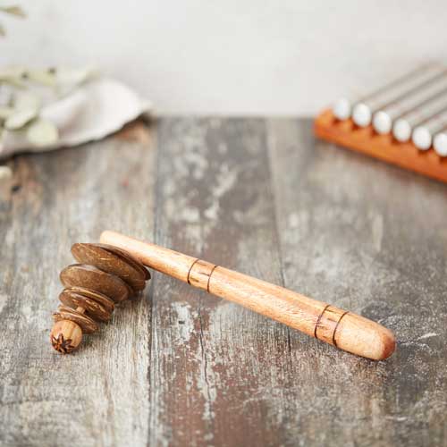 Solid wood rakatak musical instrument from Indonesia 