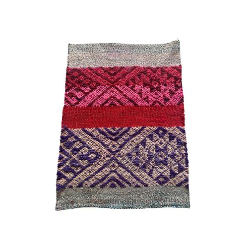 Peruvian wool rug with purple and grey hues