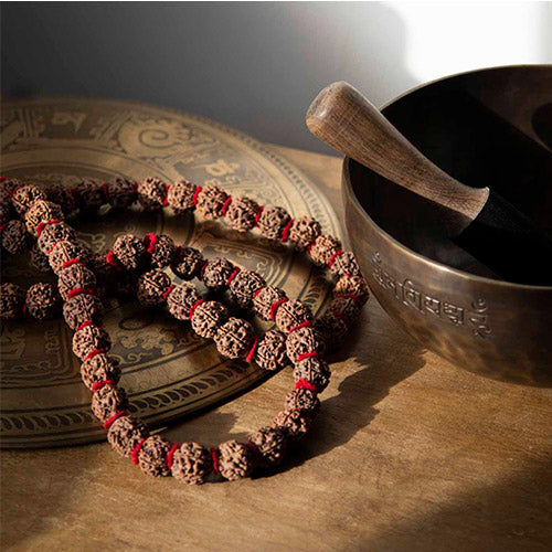 Shiva's Tears Mallah Beads with traditional bowl