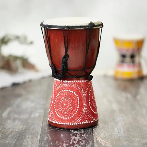 small African dot painted djembe drum