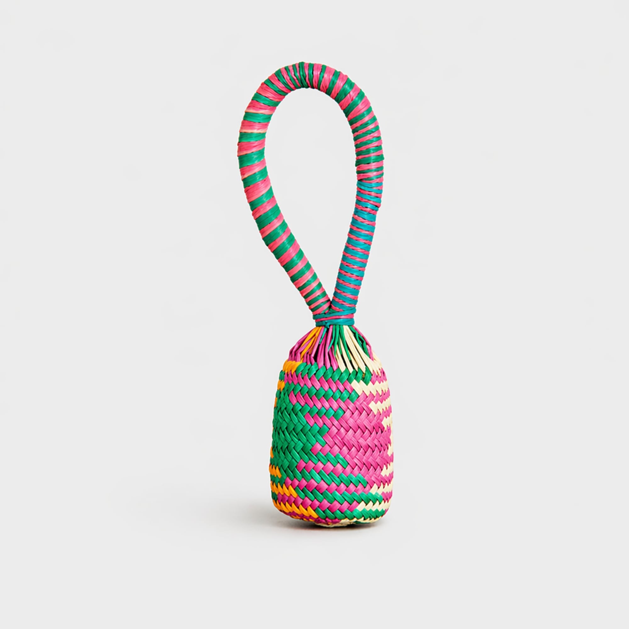 Multicoloured sonajas rattle shaker with loop