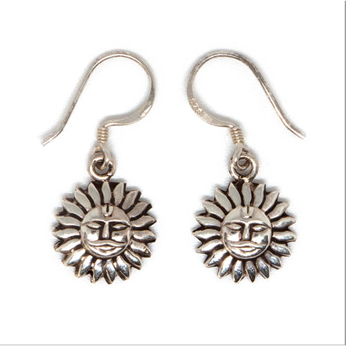 Sun symbol 925 silver earrings