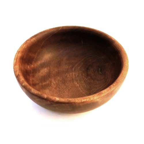 Round walnut dipping bowl
