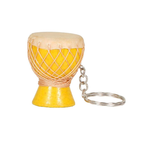 yellow djembe drum keyring