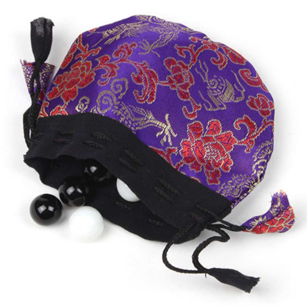 red and purple sari pouch drawstring