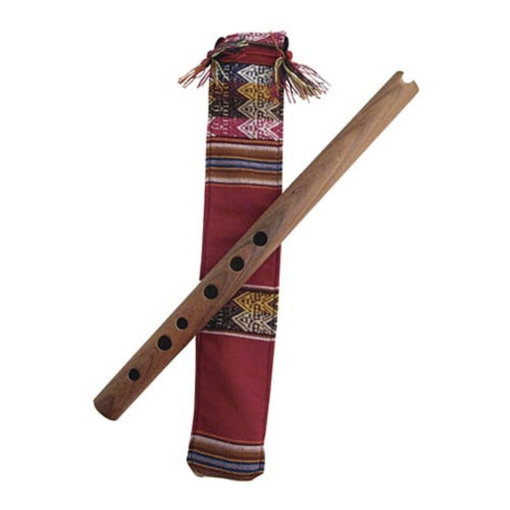 Wooden Quena flute with red case